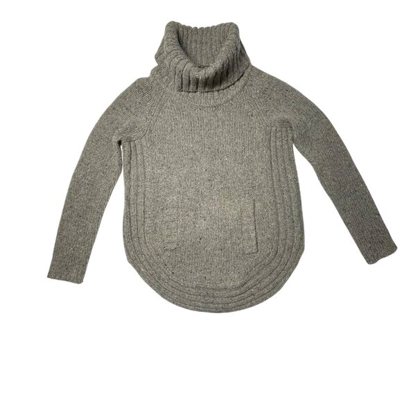 Vintage Cynthia Rowley XS Tan Gray Speckled Knit Wool Blend Turtleneck Sweater - Picture 15 of 16